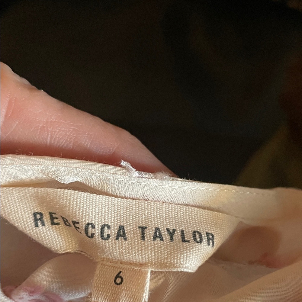 Rebecca Taylor Blush Floral One-Shoulder Top - Picture 9 of 9